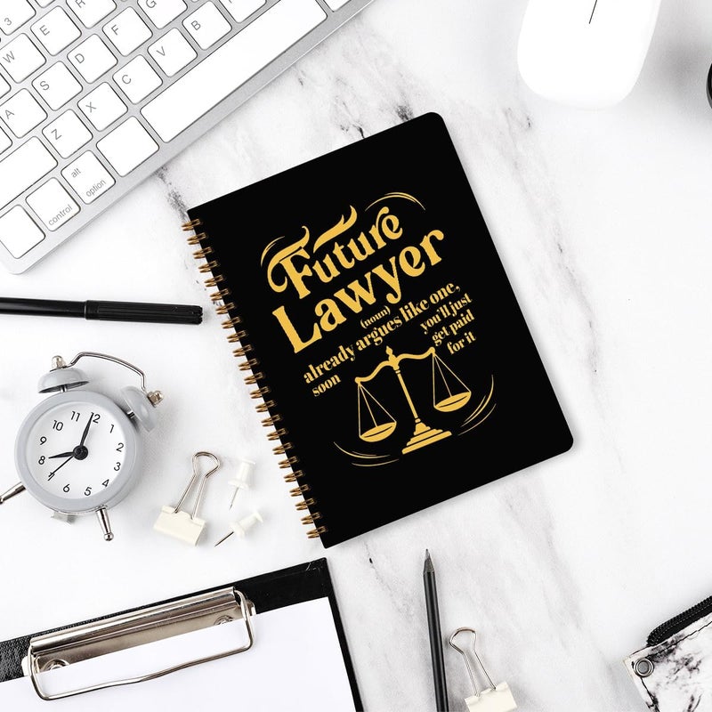 CQM Future Lawyer Hardcover Spiral Notebooks for Work, A5 Composition Notebook College Ruled, Inspirational Gift for Future Lawyer, Paralegal Gift Notepads Lined Travel Planner Journal for Writing - Image 4